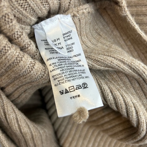 Anthropolgie Kendall Ribbed Cropped Light Brown Cozy Sweater Medium - Picture 9 of 11